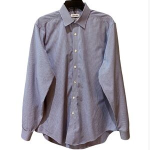 Calvin Klein Slim Fit Performance Non Iron Plaid Dress Shirt Men’s 16.5 34/35